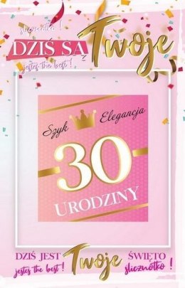 Karnet Urodziny 30 damskie + naklejka 2K - 002