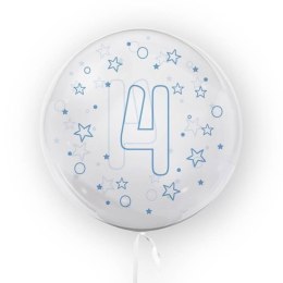 Balon 45cm Gwiazdki cyfra 4 niebieski TUBAN