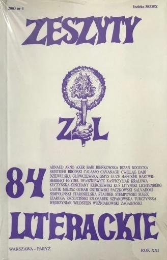 Zeszyty literackie 84 4/2003