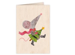 Karnet drewniany C6 + koperta Święta Myszka
