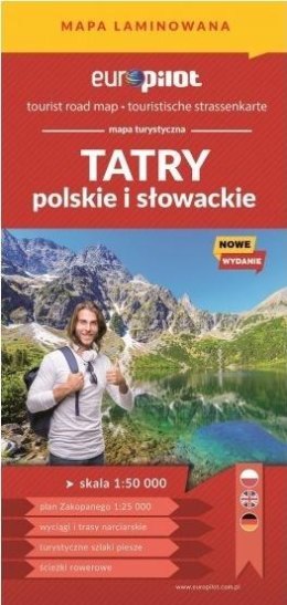 Mapa tur. - Tatry polskie i słowackie laminat
