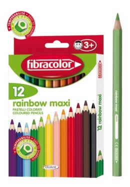 Kredki Rainbow Maxi 12 kolorów FIBRACOLOR