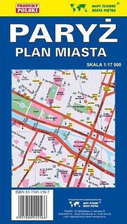 Paryż 1:17 000 Plan miasta PIĘTKA