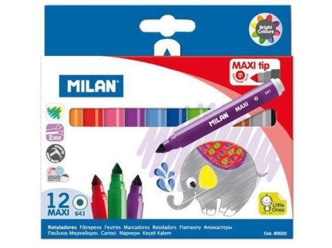 Flamastry maxi 12 kolorów MILAN