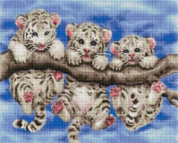 Mozaika diamentowa - Trzy tygrysy 40x50cm