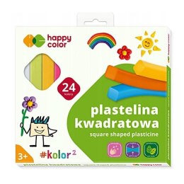 Plastelina szkolna kwadrat 24 kolory HAPPY COLOR