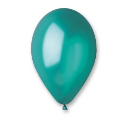 Balony metaliczne zielone turkusowe 25cm 100szt.