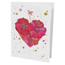 Karnet B6 + koperta Serce z kwiatów Ślub