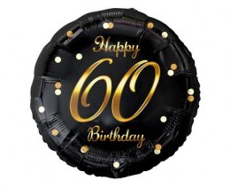 Balon foliowy B&C Happy 60 Birthday czarno-złoty