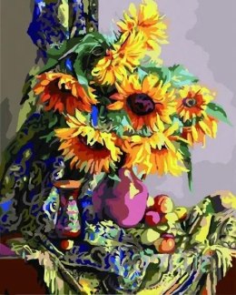Malowanie po numerach - Słoneczne kwiaty 40x50cm