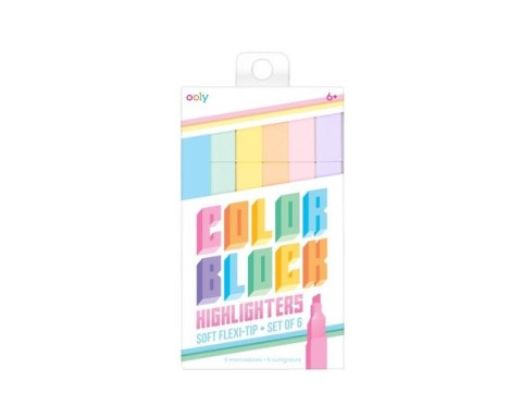 Zakreślacze geometryczne Color Block 6 kolorów