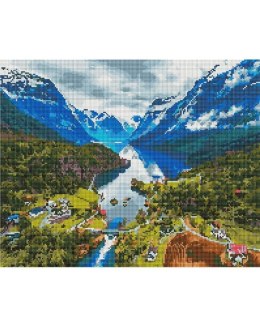 Mozaika diamentowa - Górski krajobraz 40x50cm