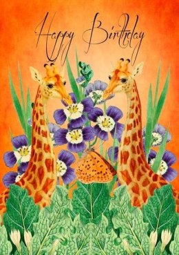Karnet B6 z kopertą Urodziny Żyrafy