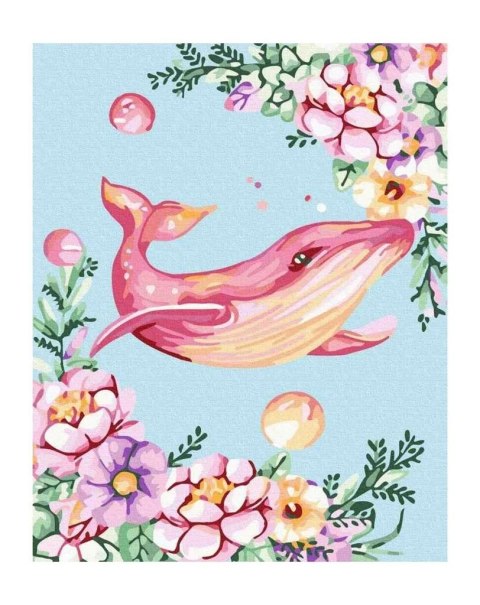 Malowanie po numerach - Flamingi w kwiatach 40x50