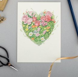 Karnet A092 B6 + koperta Serce z kwiatami