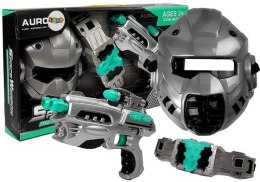 Zestaw kosmiczny: pistolet maska pas świetlny