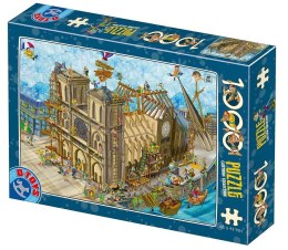 Puzzle 1000 Szaleństwo budowa Katedry Notre-Damme