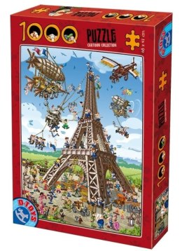 Puzzle 1000 Szaleństwo podczas budowy Wieży Eiffla