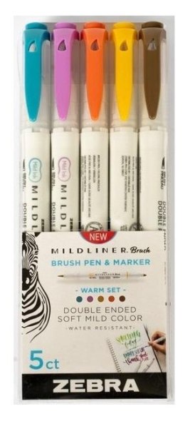 Marker Mildliner Brush Warm 5 kolorów