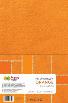 Filc dekoracyjny pomarańczowy 10szt HAPPY COLOR