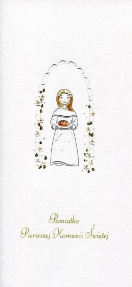 Karnet Komunia Dziewczynka chleb MAK