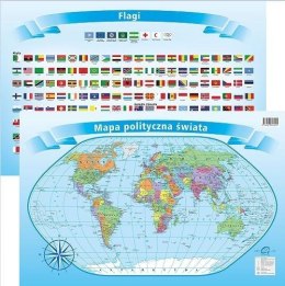 Podkładka na biurko - Mapa polity. z flagami Świat