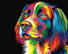 Malowanie po numerach - Kolorowy pies 40x50cm