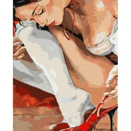 Malowanie po numerach - Czerwony pantofelek 40x50