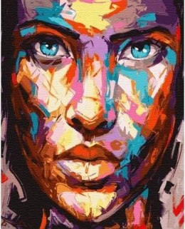 Malowanie po numerach - Kolorowy twarz 40x50cm