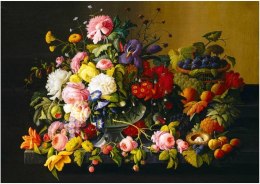 Puzzle 1000 Martwa natura - kwiaty i owoce