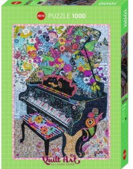 Puzzle 1000 Quilt Art, Fortepian, Laura Heine