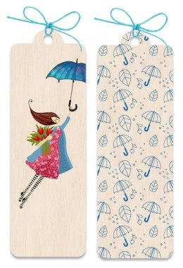 Zakładka drewniana Kobieta z parasolem