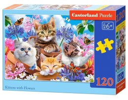 Puzzle 120 Kittens with Flowers CASTOR