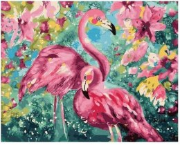 Malowanie po numerach - Flamingi w kolorach 40x50