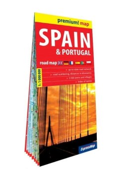 Premium! map Spain and Portugal Road Map w.2023