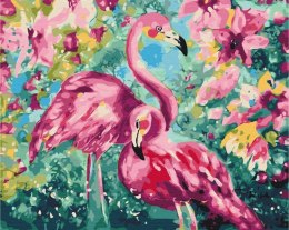 Malowanie po numerach Pastelowe flamingi 40x50cm