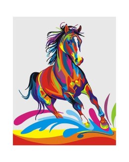 Malowanie po numerach - Tęczowy koń 40x50cm
