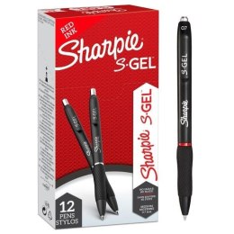 Długopis żelowy S-GEL czerwony 0.7mm (12szt)