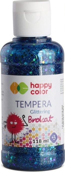 Farba Tempera 118ml brokat niebieska HAPPY COLOR