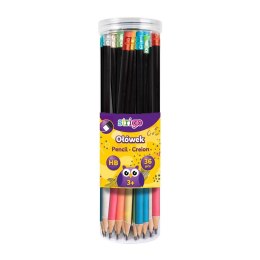 Ołówek czarny z gumką HB (36szt) STRIGO