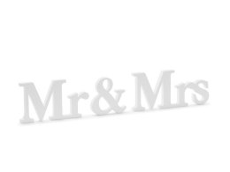 Drewniany napis Mr & Mrs biały 50x9,5cm