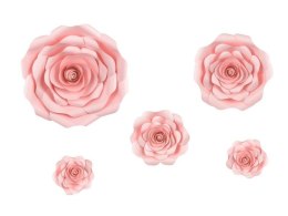 Papierowe kwiaty różowe 5szt