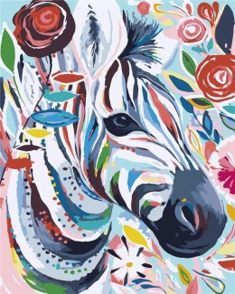 Malowanie po numerach - Zebra kolorowa 40x50cm