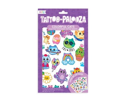 Tatuaże zmywalne Tattoo Palooza - Brokatowe Koty