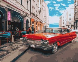 Malowanie po numerach - Czerwony samochód 40x50cm