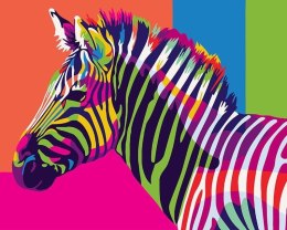 Malowanie po numerach - Tęczowa Zebra 40x50cm