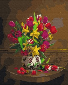 Malowanie po numerach - Tulipany i żonkile 40x50cm