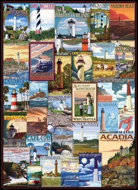 Puzzle 1000 Stare plakaty, Latarnie morskie