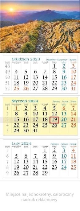Kalendarz 2024 Trójdzielny Bieszczady
