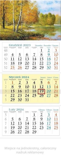 Kalendarz 2024 Trójdzielny Jesień